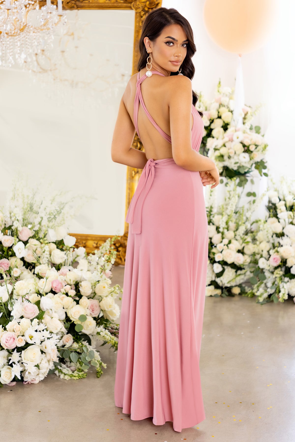 One Of A Kind Nude Multiway Maxi Dress ...
